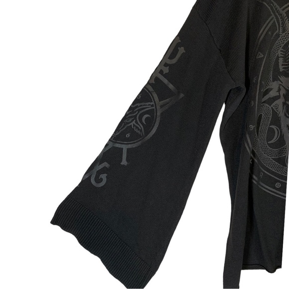 Killstar Revelation Goth Knit Oversized Bell Sleeve Sweater Size Medium - Picture 4 of 14